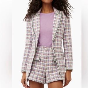 House of Harlow 1960 Lilac Tweed Lined Shorts